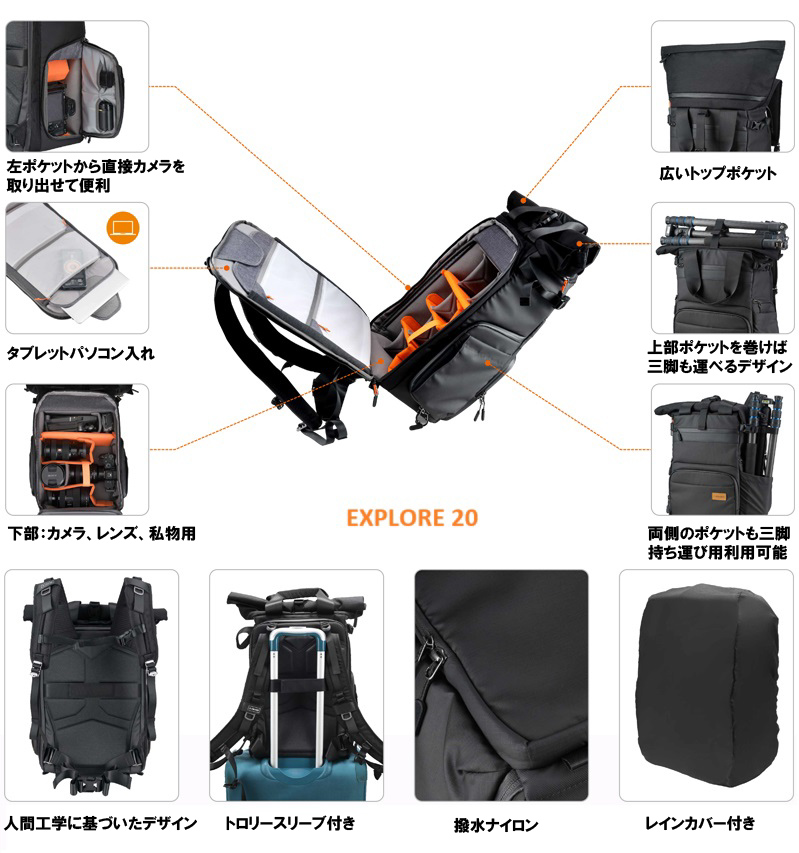 キャノン　アドベンチャーカメラバッグ アドベンチャー撮影機材｜国際配送｜ECONYL® S - NYA-EVO